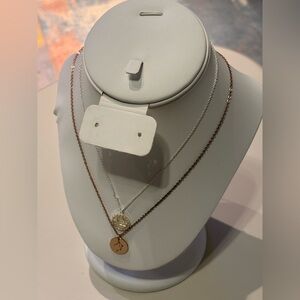 Libra zodiac rose gold and silver necklace bundle, OS, good condition